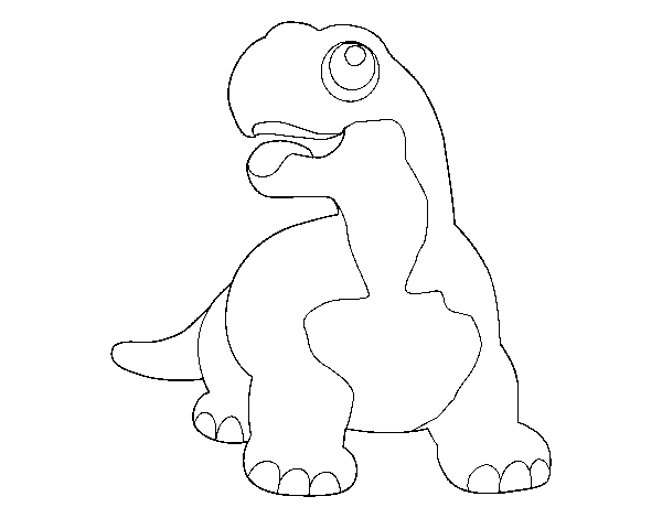 Dibujo de Diplodocus con la lengua fuera para Colorear