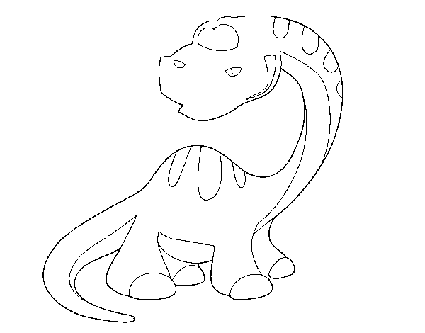 Dibujo de Diplodocus joven para Colorear