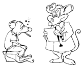 Dibujo de Doctor y paciente ratón para colorear