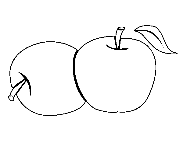 Dibujo de Dos manzanas para Colorear