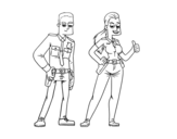 Dibujo de Dos policías para colorear