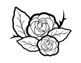 Dibujo de Dos rosas para colorear