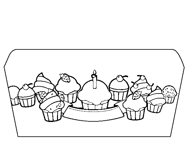 Dibujo de Dr Oetker Junior Chef Molde cupcakes para Colorear