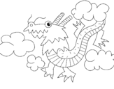 Dibujo de Dragón chino 1 para colorear