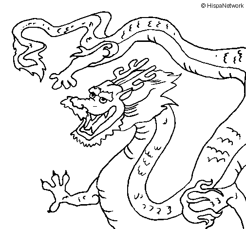 Dibujo de Dragón chino para Colorear