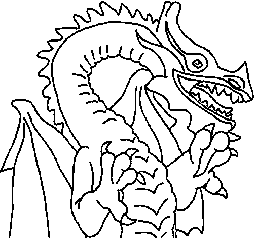 Dibujo de Dragón estilo japonés para Colorear