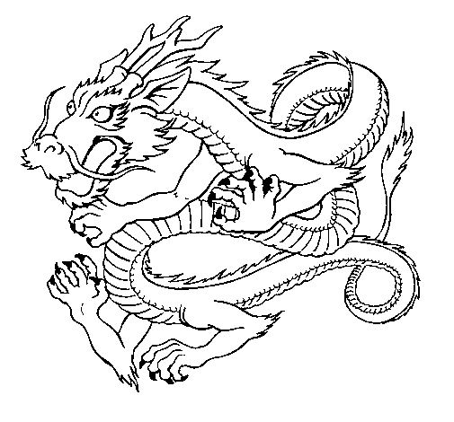 Dibujo de Dragón japonés 1 para Colorear