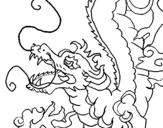 Dibujo de Dragón japonés para colorear