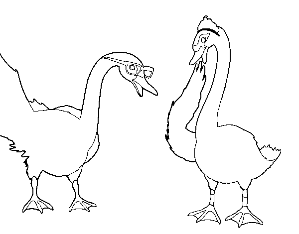Dibujo de El baile de los cisnes para Colorear