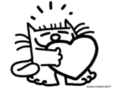 Dibujo de El gato y el corazón