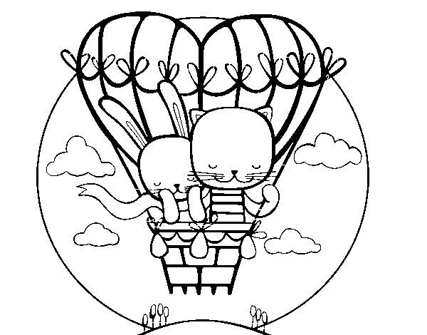Dibujo de El globo del amor para Colorear