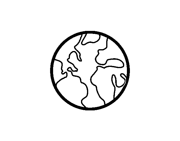 Dibujo de El planeta tierra para Colorear