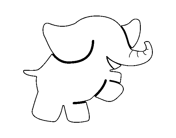 Dibujo de Elefante bailarín para Colorear