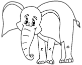 Dibujo de Elefante feliz para colorear
