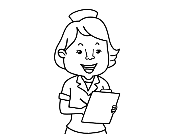 Dibujo De Enfermera Sonriente Para Colorear Dibujos Net