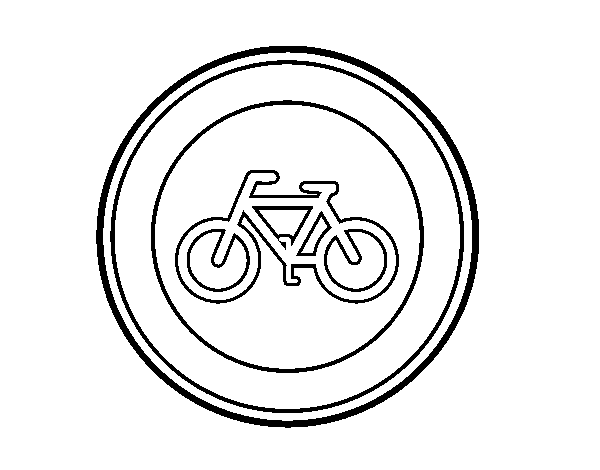 Dibujo de Entrada prohibida a ciclos para Colorear