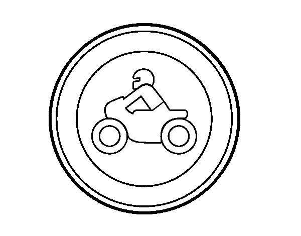 Dibujo de Entrada prohibida a motocicletas para Colorear