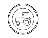Dibujo de Entrada prohibida a vehículos agrícolas de motor para colorear