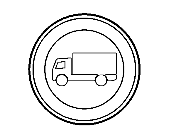Dibujo de Entrada prohibida a vehículos destinados a transporte de mercancías para Colorear