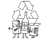 Dibujo de Envases para reciclar para colorear