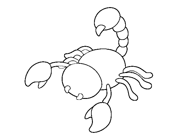 Dibujo de Escorpión con el aguijón levantado para Colorear