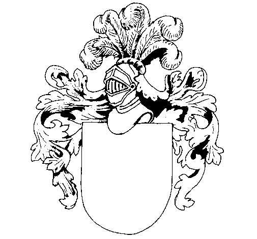 Dibujo de Escudo de armas y casco para Colorear