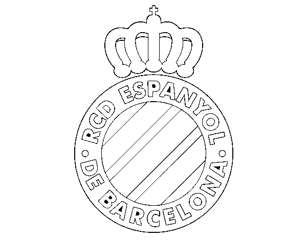 Dibujo de Escudo del RCD Espanyol para Colorear