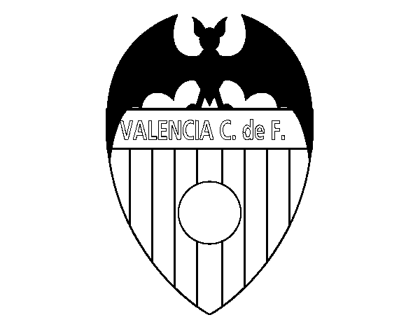 Dibujo de Escudo del Valencia C. F. para Colorear