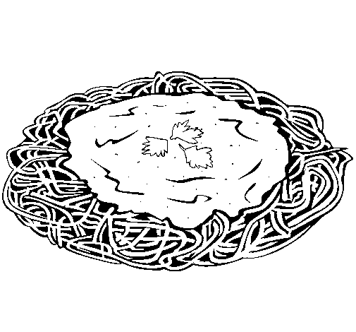 Dibujo de Espaguetis con queso para Colorear