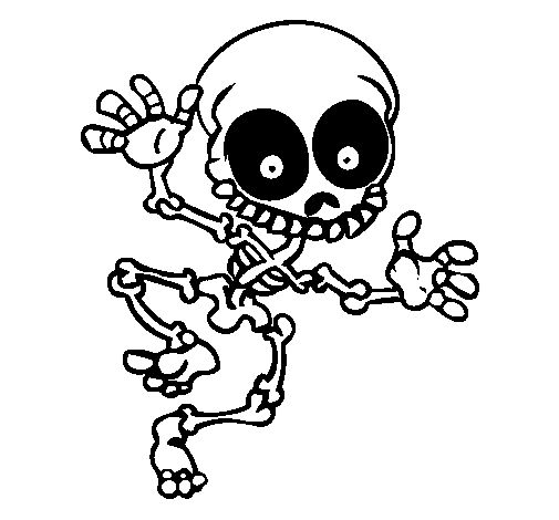 Dibujo de Esqueleto contento 2 para Colorear