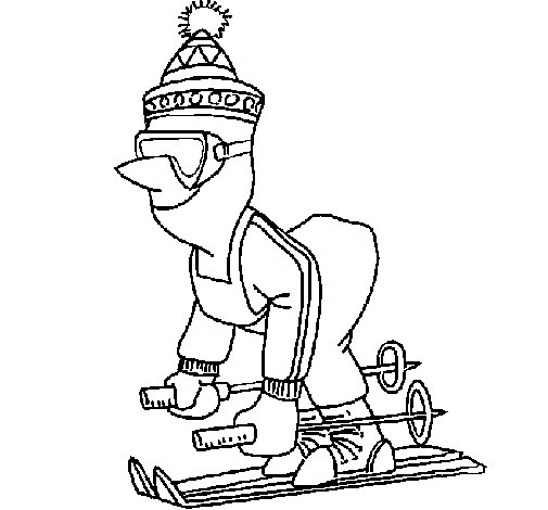 Dibujo de Esquiador abrigado para Colorear