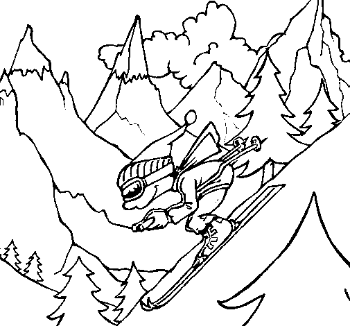 Dibujo de Esquiador para Colorear