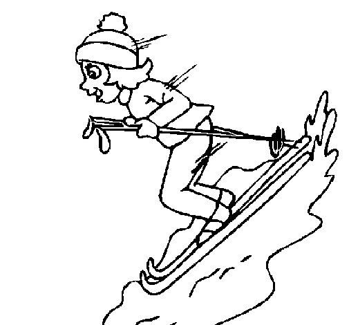 Dibujo de Esquiadora para Colorear