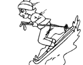 Dibujo de Esquiadora para colorear