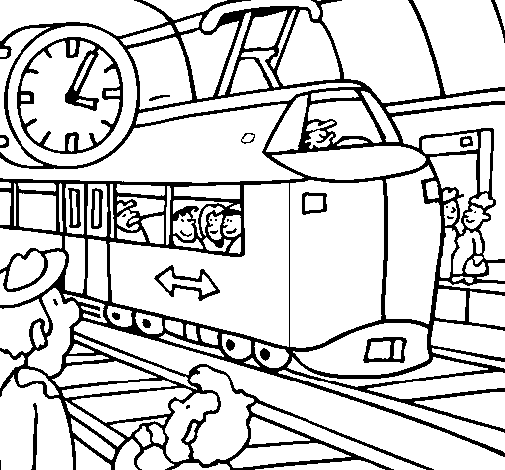 Dibujo de Estación de ferrocarriles para Colorear