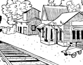 Dibujo de Estación de tren para colorear