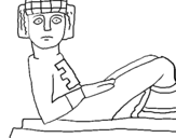Dibujo de Estatua Chac Mool para colorear