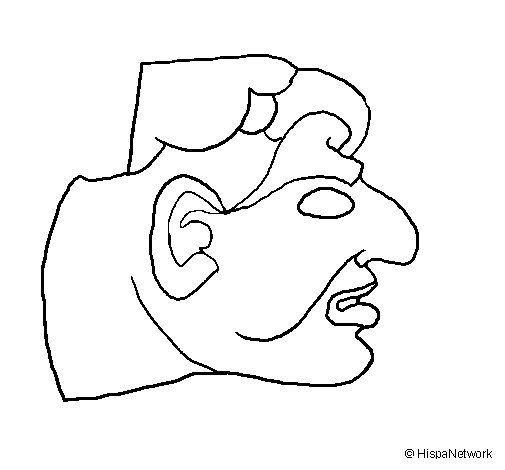 Dibujo de Estatua de cabeza de piedra para Colorear