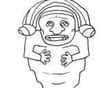 Dibujo de Estatua demonio maya para colorear