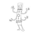 Dibujo de Extraterrestre con cuatro brazos para colorear