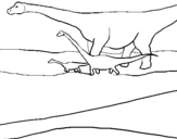 Dibujo de Familia de Braquiosaurios para colorear
