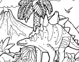 Dibujo de Familia de Tuojiangosaurios para colorear
