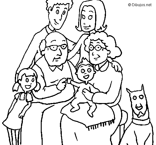 Dibujo De Familia Para Colorear Dibujosnet