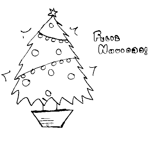 Dibujo de Feliz Navidad 2 para Colorear