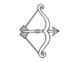 Dibujo de Flecha con arco para colorear