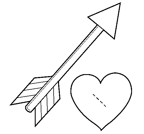 Dibujo de Flecha y corazón para Colorear