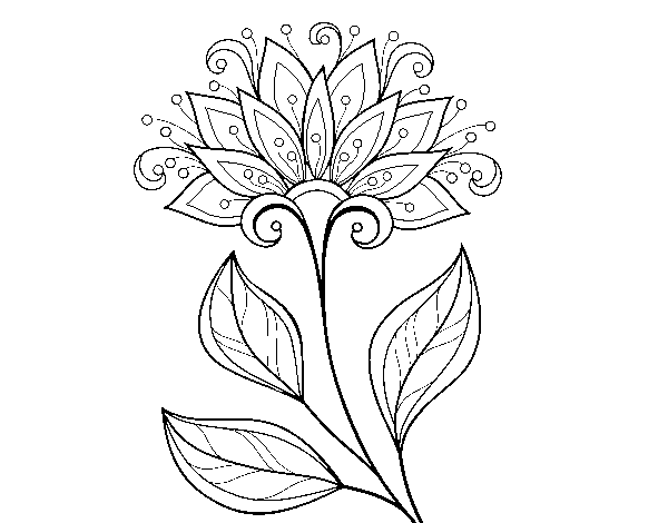 Dibujo de Flor decorativa para Colorear 
