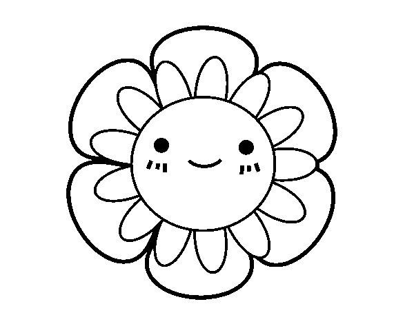 Dibujo de Flor infantil para Colorear