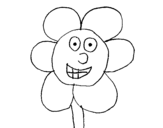 Dibujo de Flor sonriente para colorear