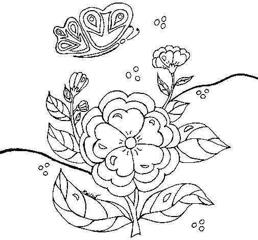 Dibujo de Flores II para Colorear